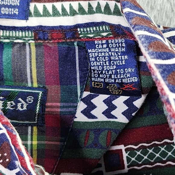 Siegfried Western Shirt Mens L Blue Aztec Southwestern Vintage Casual Cowboy - Picture 12 of 12